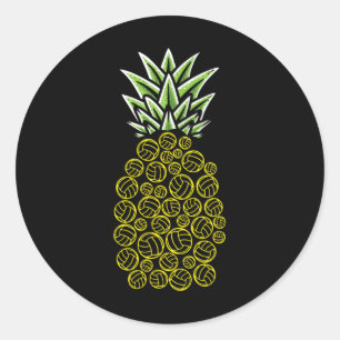 Pineapple Aloha Beaches Hawaii Beach Volleyball - Classic Round Sticker