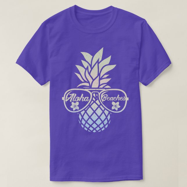 Pineapple Aloha Beaches Hawaii Hawaiian Summer (1) T-Shirt (Design Front)