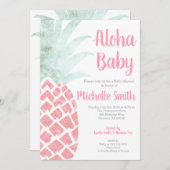 Pineapple Aloha Summer Tropical Fruit Baby Shower Invitation (Front/Back)