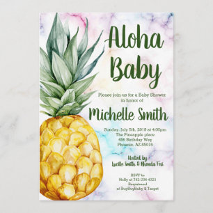 Pineapple Aloha Summer Tropical Fruit Baby Shower Invitation