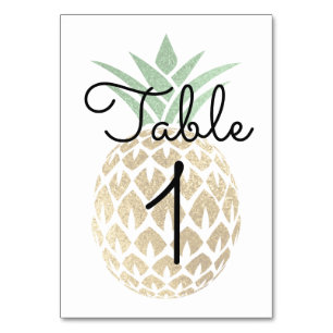 Pineapple Aloha Tropical Table Number