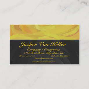 Pineapple and Black Monogram Business Card