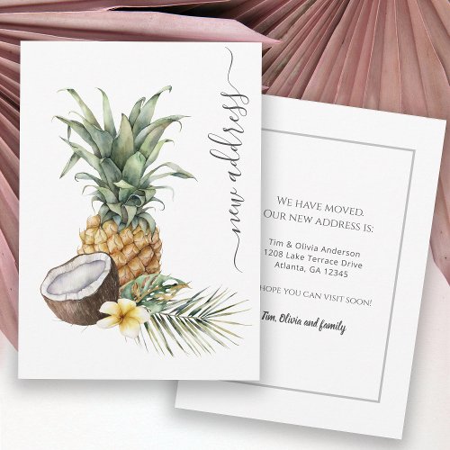 Pineapple and Coconut Tropical New Address Announcement