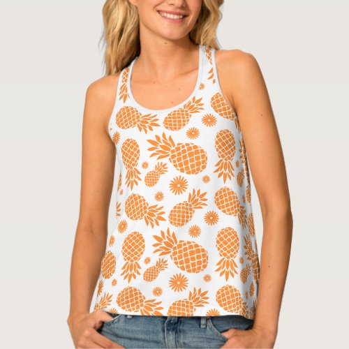 Pineapple and daisy flower custom color  tank top