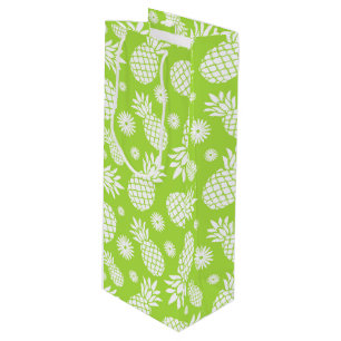 Pineapple and Daisy green white gift bag