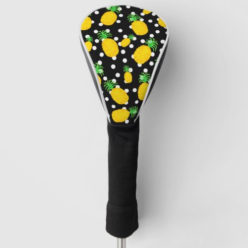 Pineapple and Dots Golf Head cover Pattern Design 