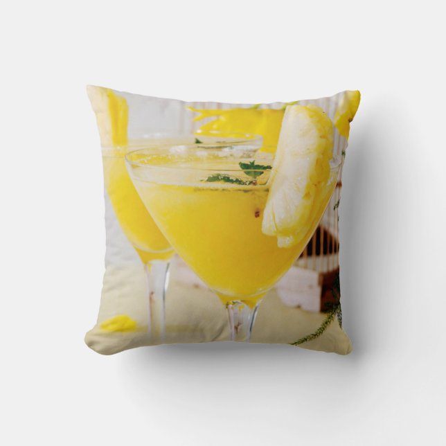 Pineapple and ginger Fresca cocktail Throw Pillow (Front)