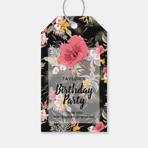 Pineapple and Hibiscus Birthday Party Thank You Gift Tags