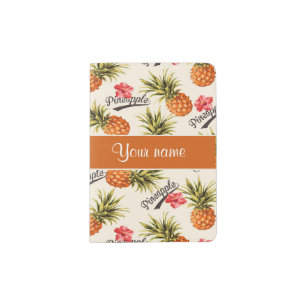 Pineapple and Hibiscus Passport Holder