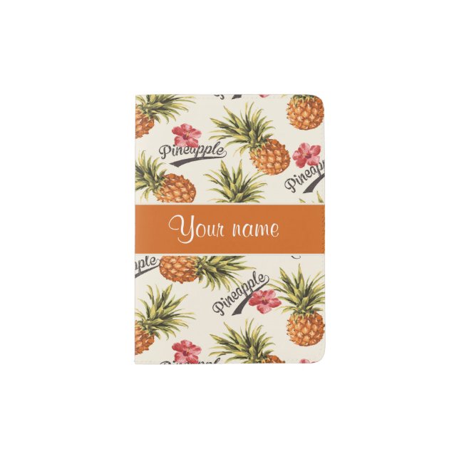 Pineapple and Hibiscus Passport Holder (Front)