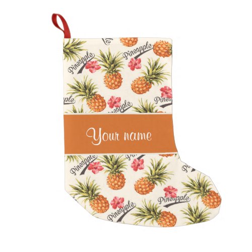 Pineapple and Hibiscus Small Christmas Stocking