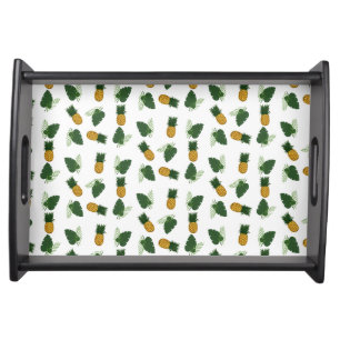 Pineapple And Palm Leaves Serving Tray
