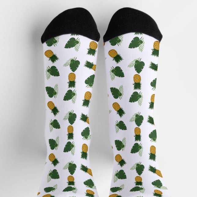 Pineapple And Palm Leaves Socks (Top)