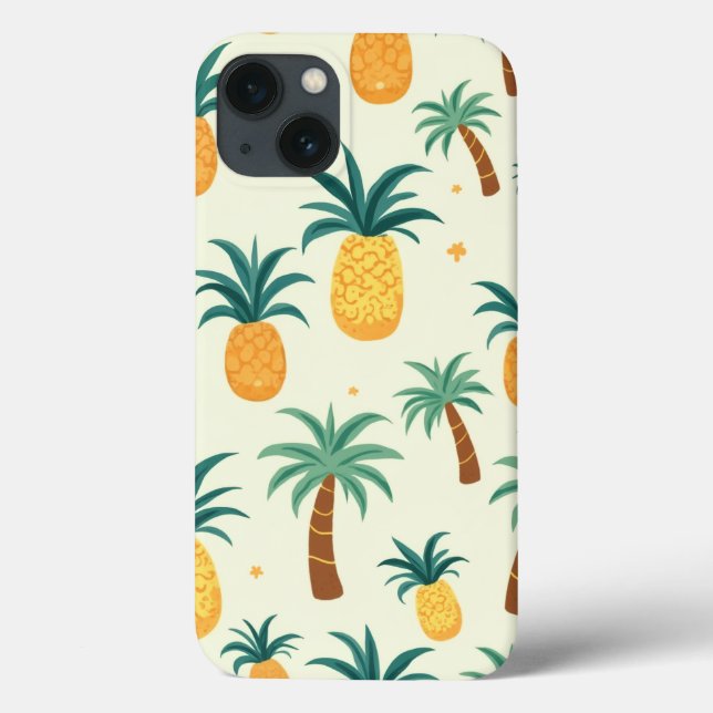 Pineapple and palm tree pattern design ipone cases (Back)