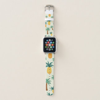 pineapple and tree pattern design applewatch band