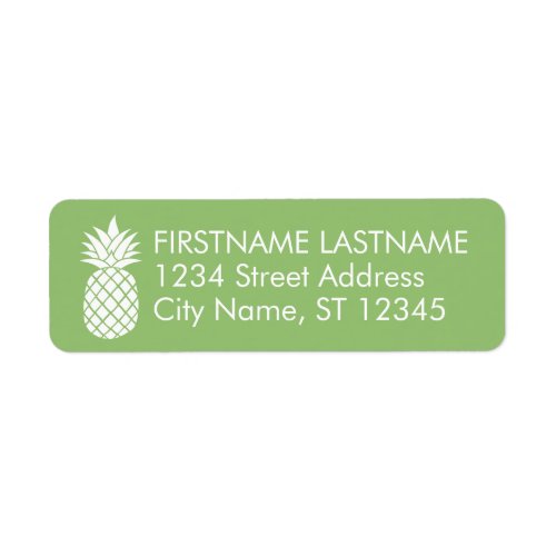 Pineapple and Whimsical green Return Address Label