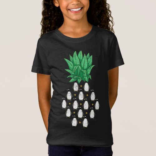 Pineapple Antarctica Animal Lover Gift Idea Pengui T_Shirt