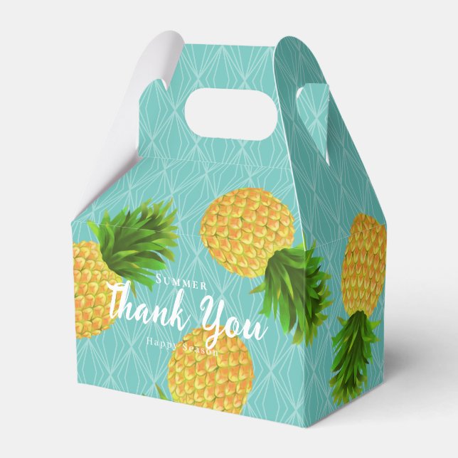 Pineapple Aqua Favor Boxes (Front Side)