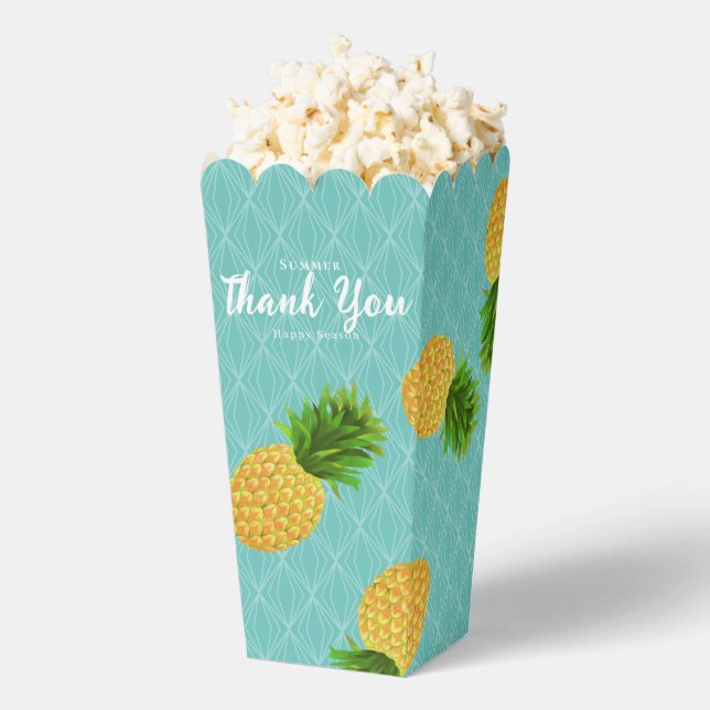 Pineapple Aqua Favor Boxes (Popped)