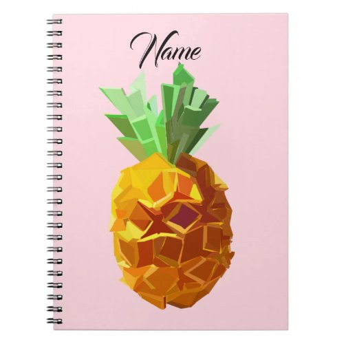 Pineapple Art Custom Name  Notebook