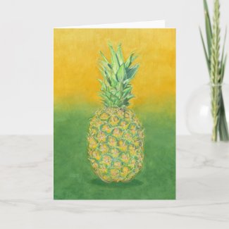 Pineapple Art Folded Greeting Card