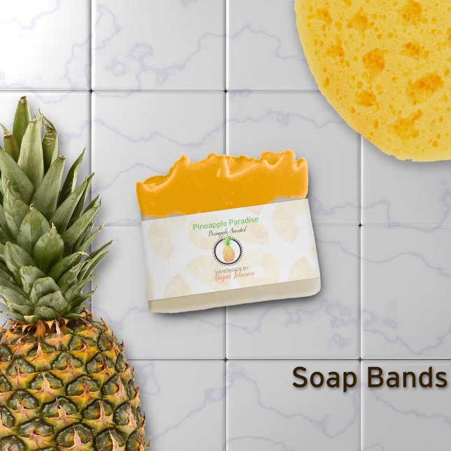 Pineapple Artisan Soap Band Wrap Packaging (Creator Uploaded)