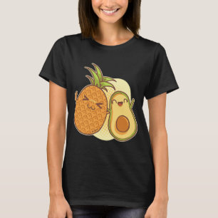 Pineapple Avocado Vegetables Fruits Tropical Vegan T-Shirt
