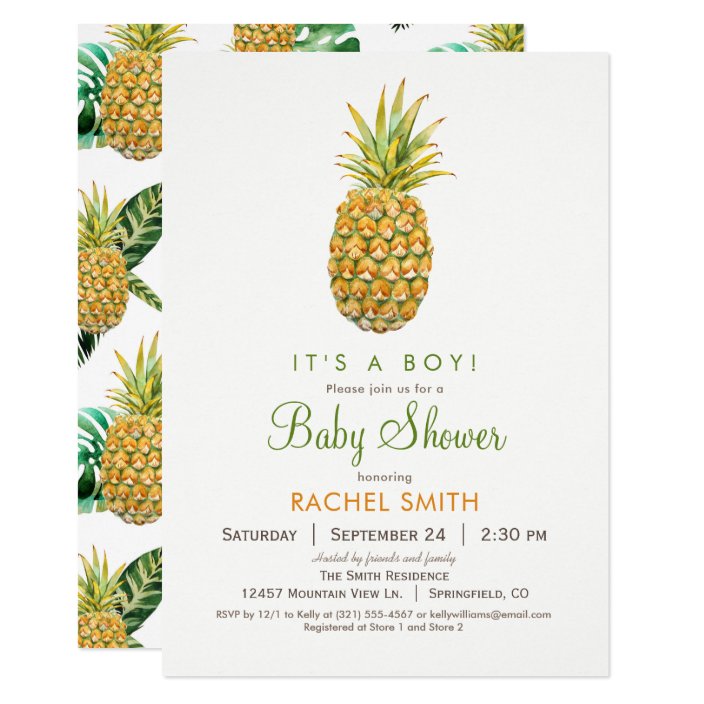 pineapple baby shower invites