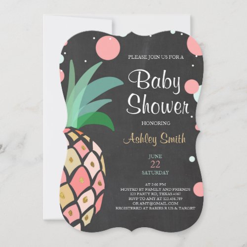 Pineapple Baby shower invitation Tropical Bridal