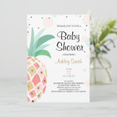 Pineapple Baby shower invitation Tropical Bridal (Standing Front)