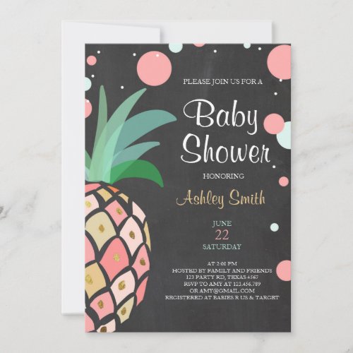 Pineapple Baby shower invitation Tropical Bridal