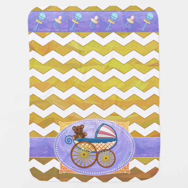 Pineapple Baby Stuff Receiving Blanket (Front)