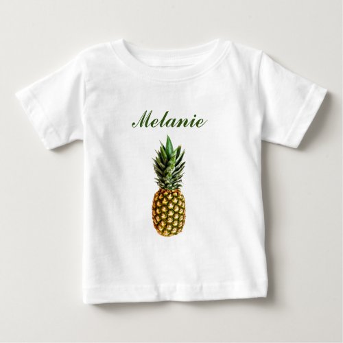 Pineapple baby t shirt with custom name