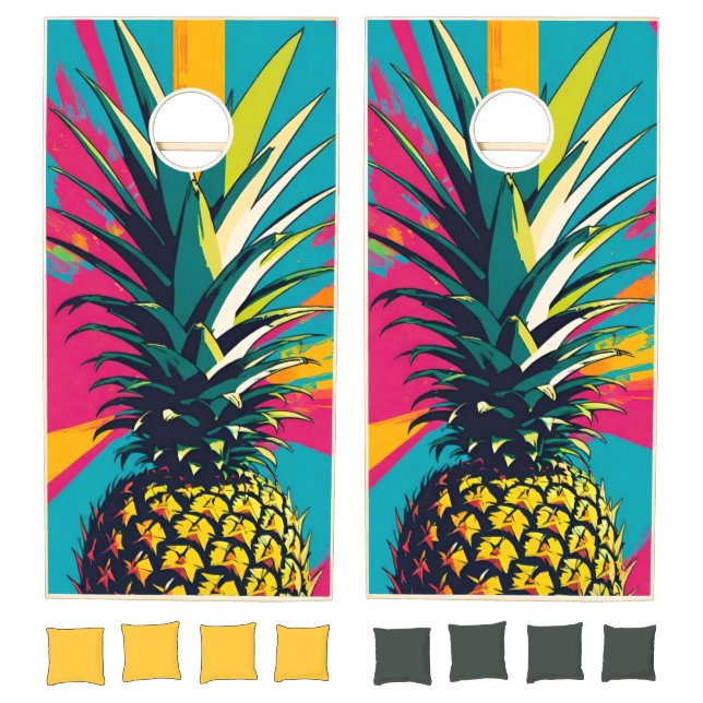 Pineapple Beach House Summer Cornhole Set (Set)