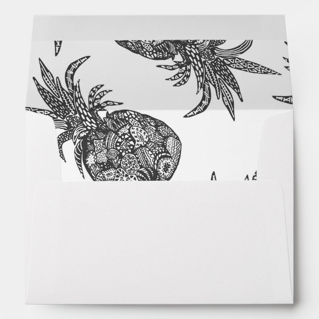Pineapple Beach Wedding Envelope (Back (Bottom))