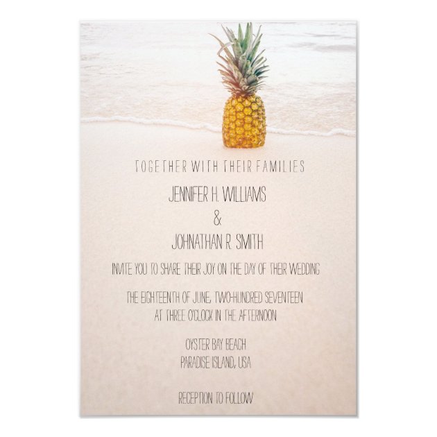 Pineapple Beach Wedding Invitations