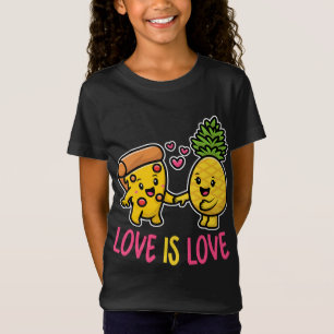 Pineapple Belongs On Pizza Funny Food Love Is Love T-Shirt