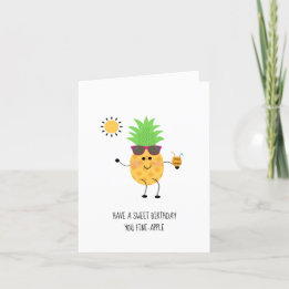 Pineapple Birthday Card - Cute, Fun Folded Card