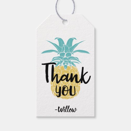 Pineapple Birthday Luau Party Thank You Favor Gift Tags