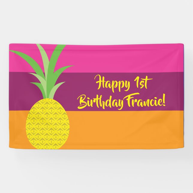 Pineapple Birthday Party Banner (Horizontal)