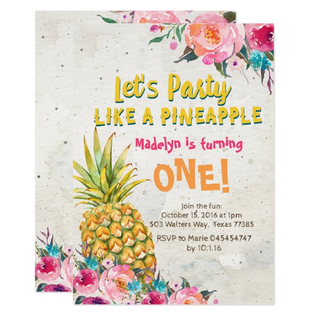 Pineapple Birthday Party Invitation