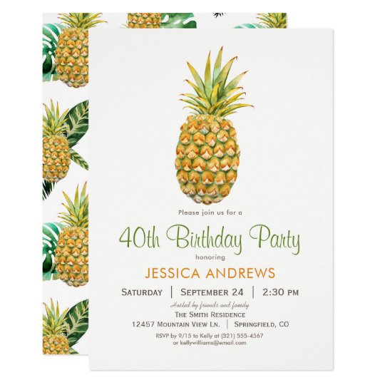 Pineapple Birthday Party Invitation | Zazzle.com