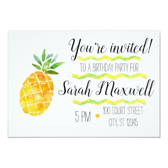 Pineapple Birthday Party Invitation | Zazzle.com