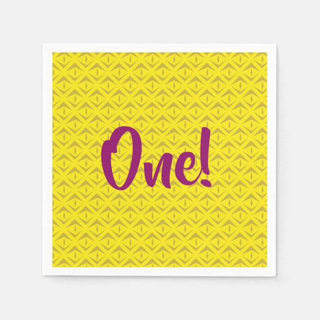 Pineapple Birthday Party Napkins (Front)
