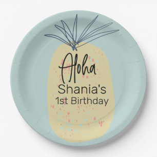 Pineapple Birthday Tropical Summer Aloha Party Paper Plates