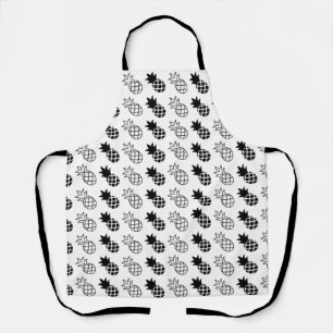 pineapple Black and white design  Apron
