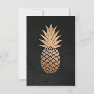 Pineapple Black Gold Tropical Minimalist elegant