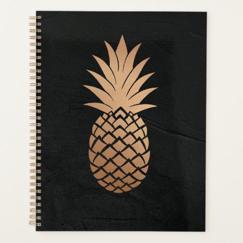 Pineapple Black Gold Tropical Minimalist elegant Planner