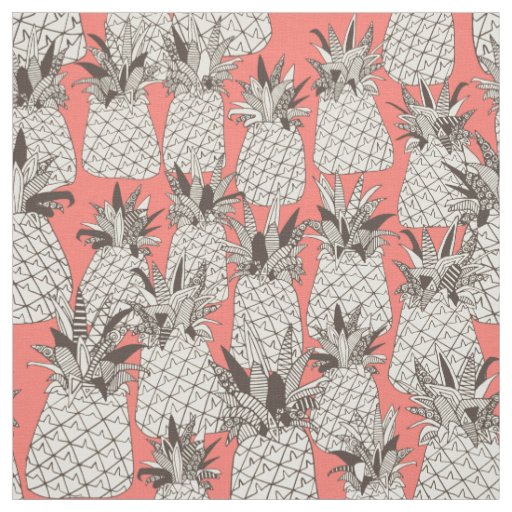 pineapple blush coral fabric