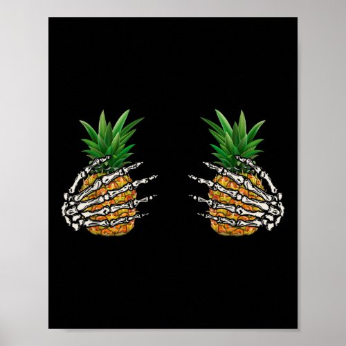 Pineapple Bra Costume Fruit Halloween Skull Skelet Poster